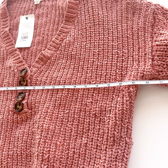 POL Oversized Button Front Knit Sweater Salmon Cozy S/M NWT - Picture 9 of 13